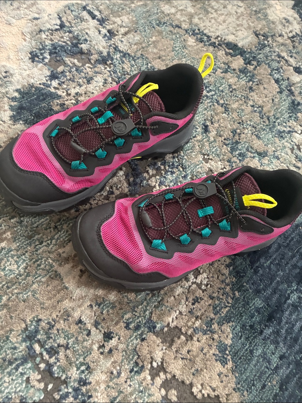 Merrell Pink Trail Shoes with Teal & Yellow Accents size 9.5 - Picture 4 of 7